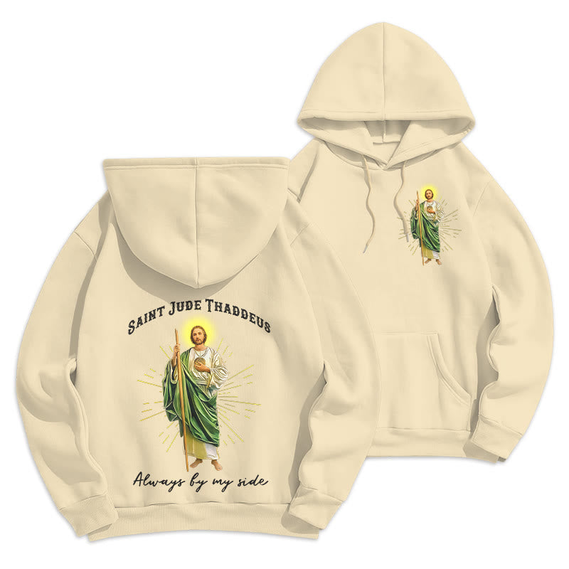 Christianartworkshop St. Jude Toujours à mes côtés Sweat à capuche en polyester doublé polaire - Beige - 2XL - image 15