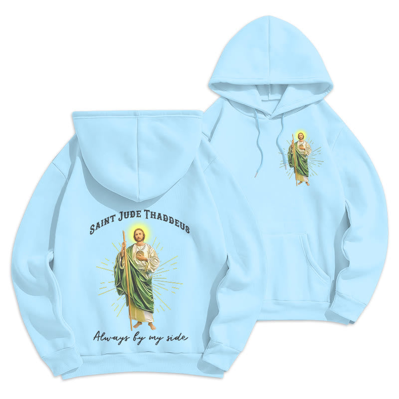Christianartworkshop St. Jude Toujours à mes côtés Sweat à capuche en polyester doublé polaire - Bleu - 2XL - image 12