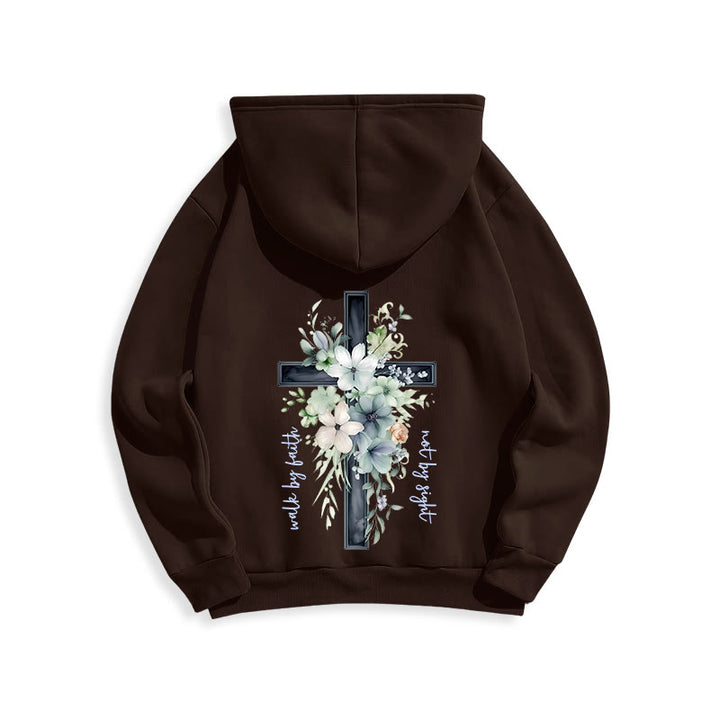 Christianartworkshop Jésus la Lumière Marche par la Foi Sweat à capuche en polyester doublé polaire - image 6