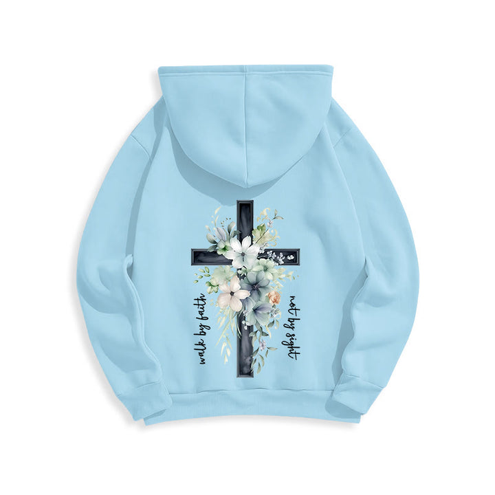 Christianartworkshop Jésus la Lumière Marche par la Foi Sweat à capuche en polyester doublé polaire - image 21