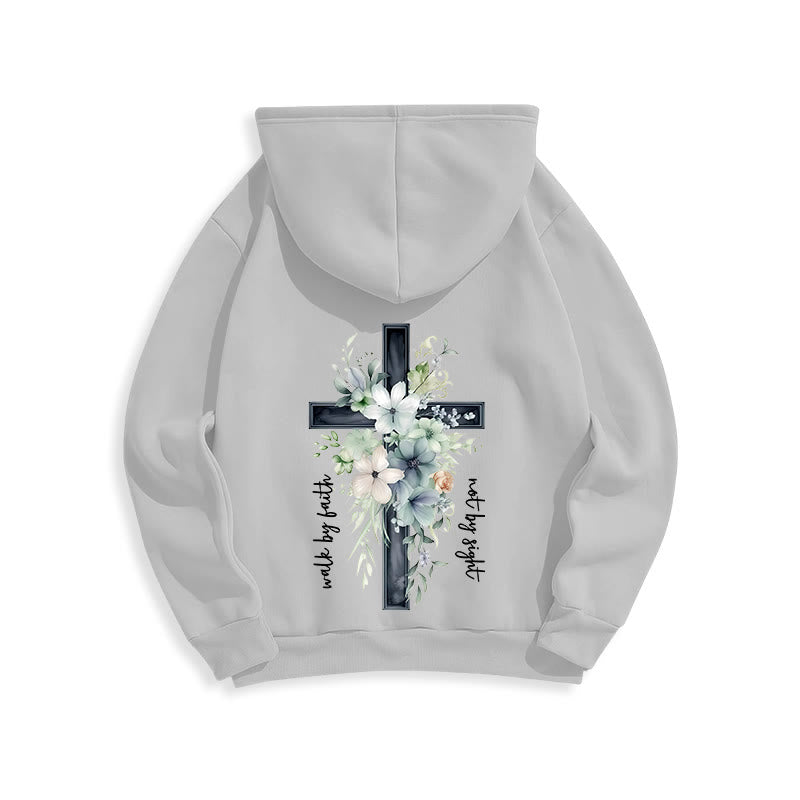 Christianartworkshop Jésus la Lumière Marche par la Foi Sweat à capuche en polyester doublé polaire - image 15