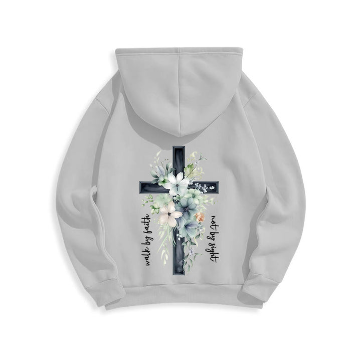 Christianartworkshop Jésus la Lumière Marche par la Foi Sweat à capuche en polyester doublé polaire - image 15