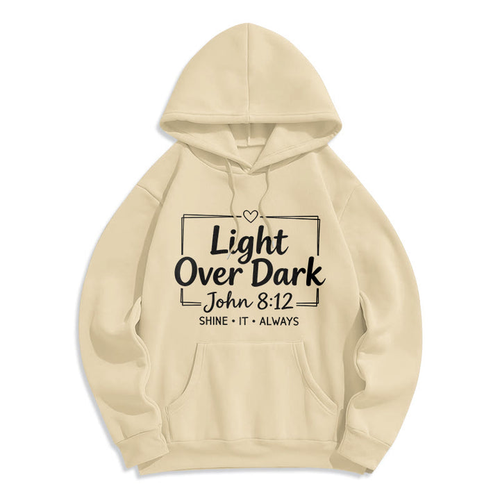 Christianartworkshop Shine It Always Light Over Dark Sweat à capuche en polyester doublé polaire - Beige - 2XL - image 4