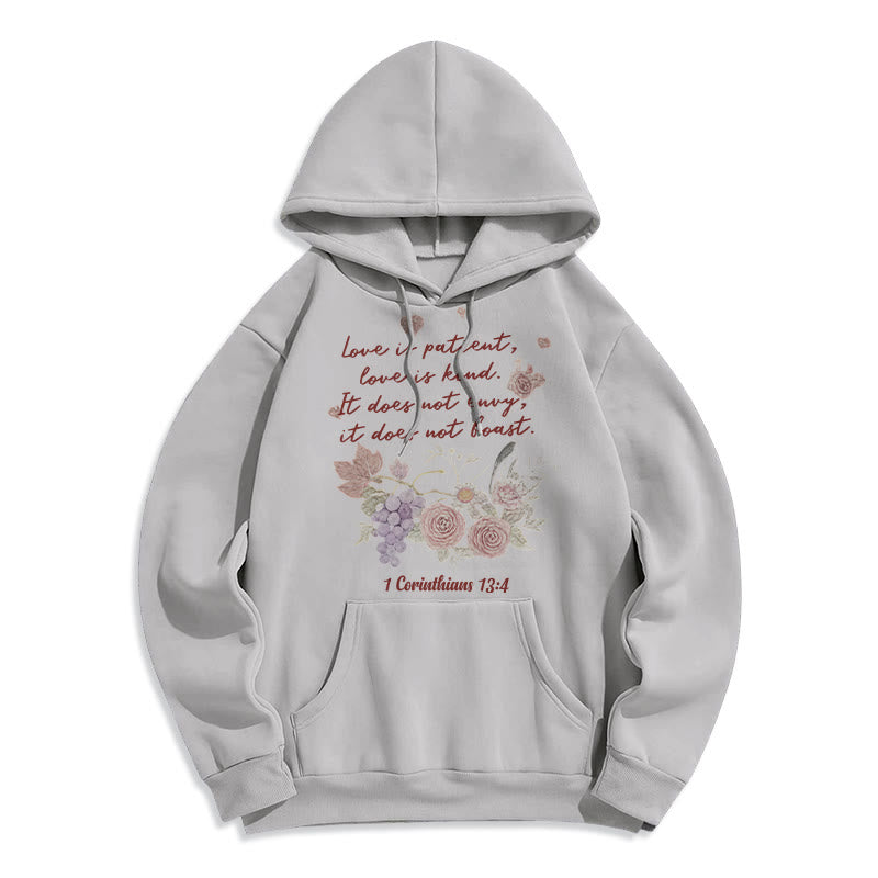 Christianartworkshop 1 Corinthiens 13:4 L'amour est patient Sweat à capuche en polyester doublé polaire - Gris - 2XL - image 2