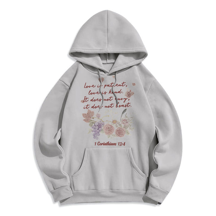 Christianartworkshop 1 Corinthiens 13:4 L'amour est patient Sweat à capuche en polyester doublé polaire - Gris - 2XL - image 2