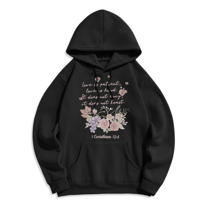 Christianartworkshop 1 Corinthiens 13:4 L'amour est patient Sweat à capuche en polyester doublé polaire - Noir - 2XL - image 8