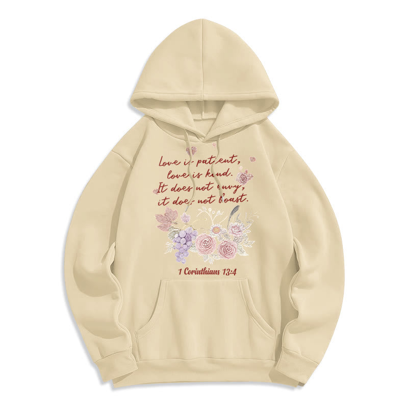 Christianartworkshop 1 Corinthiens 13:4 L'amour est patient Sweat à capuche en polyester doublé polaire - Beige - 2XL - image 5