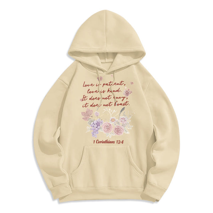 Christianartworkshop 1 Corinthiens 13:4 L'amour est patient Sweat à capuche en polyester doublé polaire - Beige - 2XL - image 5