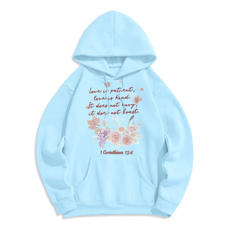 Christianartworkshop 1 Corinthiens 13:4 L'amour est patient Sweat à capuche en polyester doublé polaire - Bleu - 2XL - image 4