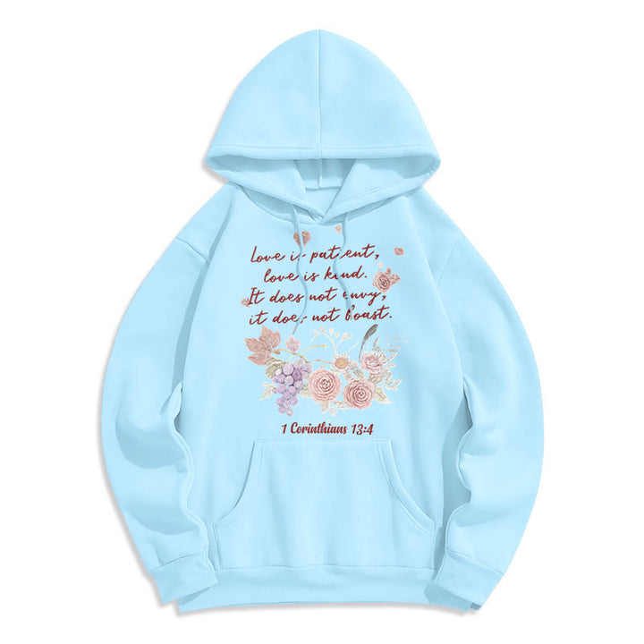 Christianartworkshop 1 Corinthiens 13:4 L'amour est patient Sweat à capuche en polyester doublé polaire - Bleu - 2XL - image 4