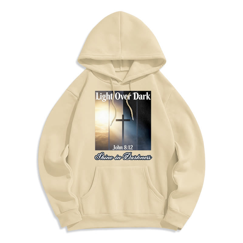 Christianartworkshop Jean 8:12 Brillez dans les ténèbres Sweat à capuche en polyester doublé polaire - Beige - 2XL - image 6