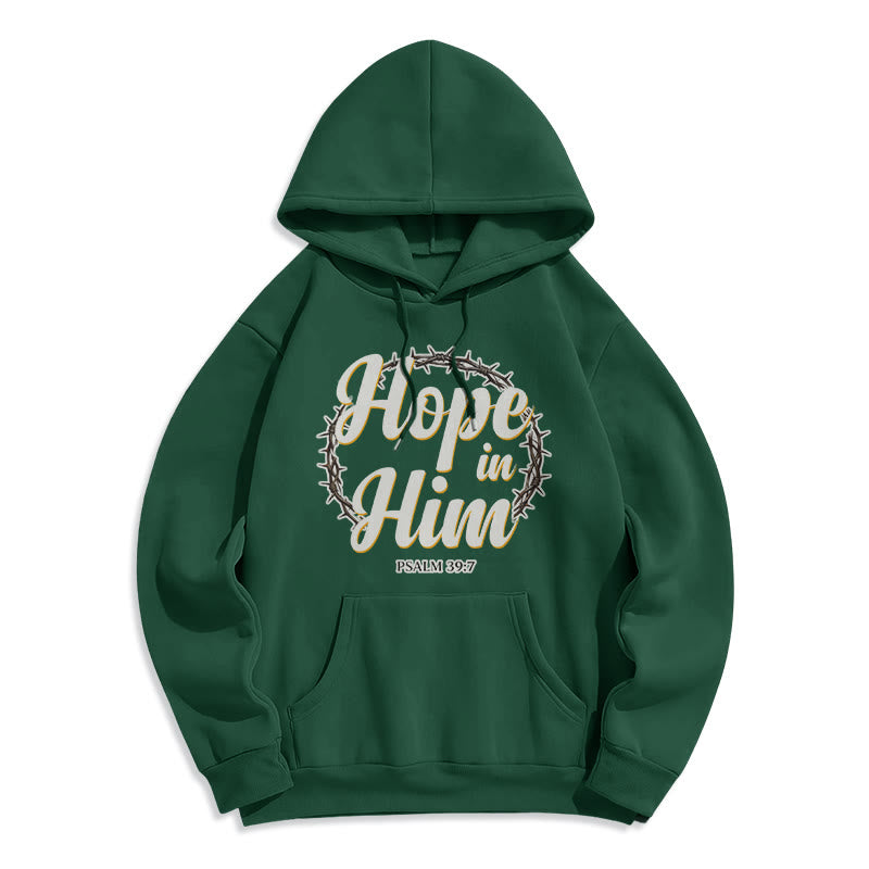 Christianartworkshop Sweat à capuche doublé polaire « Couronne d'épines » et « Espoir en lui » - Vert - 2XL - image 8