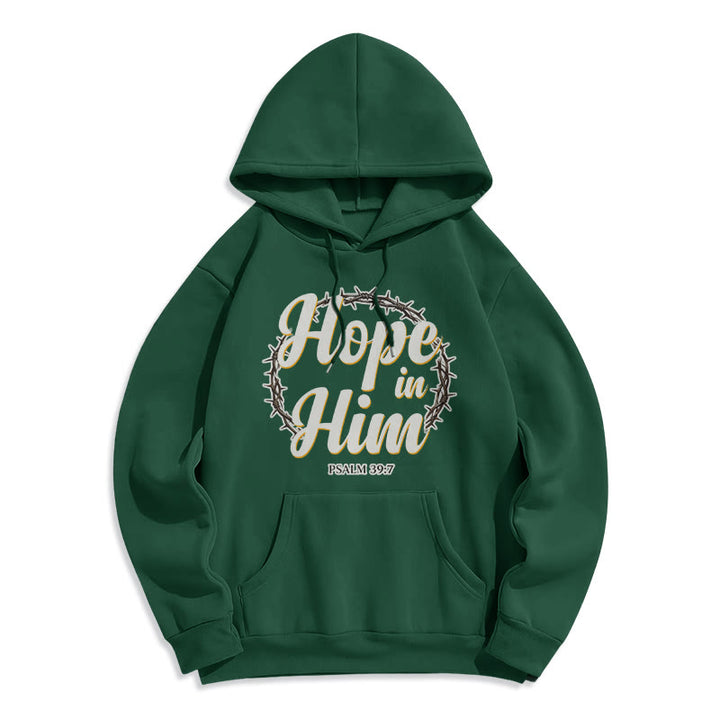 Christianartworkshop Sweat à capuche doublé polaire « Couronne d'épines » et « Espoir en lui » - Vert - 2XL - image 8