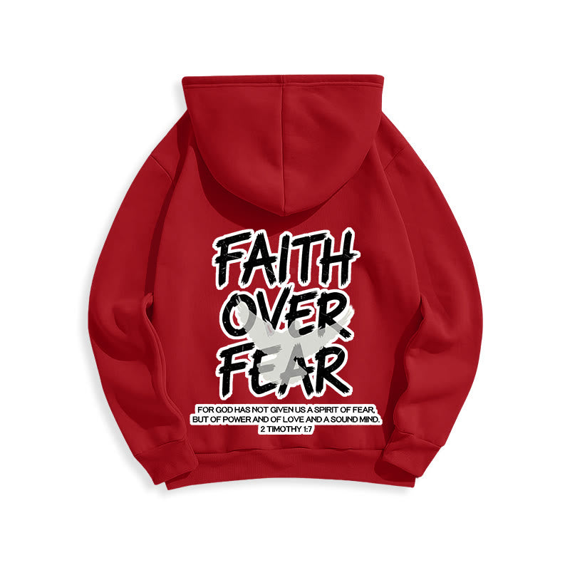 Christianartworkshop La foi plutôt que la peur 2 Timothée 1:7 Sweat à capuche en polyester doublé polaire - image 17