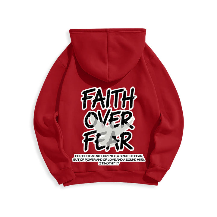 Christianartworkshop La foi plutôt que la peur 2 Timothée 1:7 Sweat à capuche en polyester doublé polaire - image 17