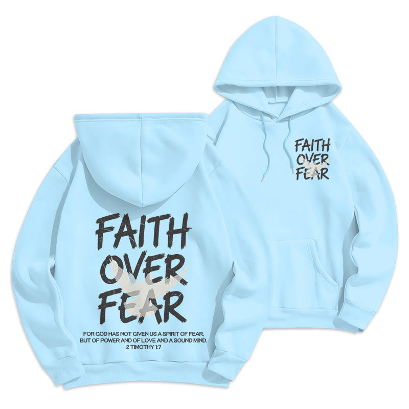 Christianartworkshop La foi plutôt que la peur 2 Timothée 1:7 Sweat à capuche en polyester doublé polaire - Bleu - 2XL - image 18