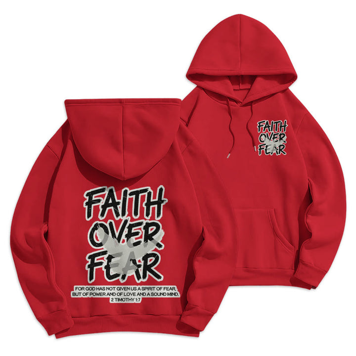 Christianartworkshop La foi plutôt que la peur 2 Timothée 1:7 Sweat à capuche en polyester doublé polaire - Rouge - 2XL - image 15