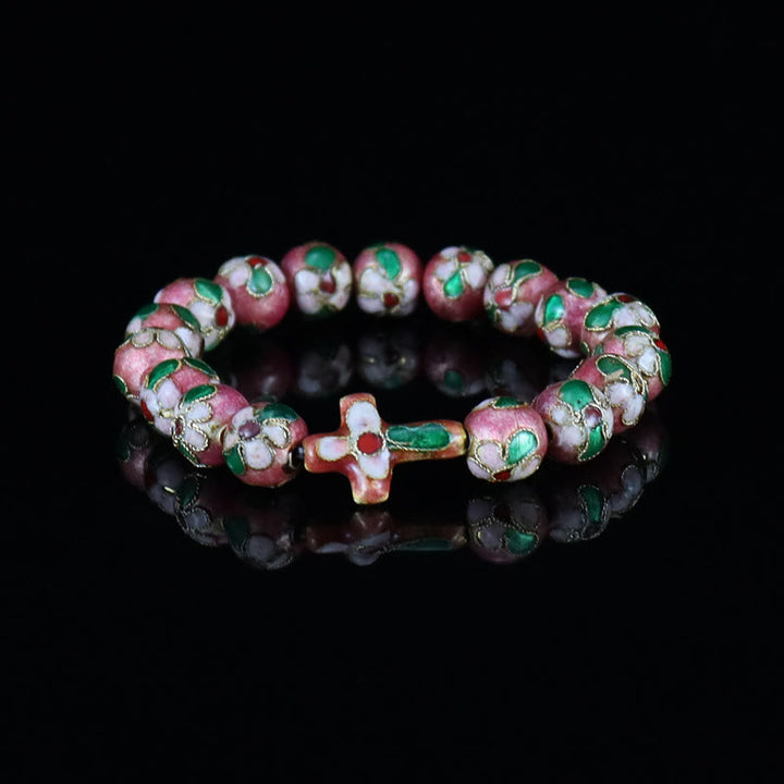 Christianartworkshop Pièces de foi en émail cloisonné et filigrane : Un réconfort précieux empreint de symbolisme sacré - Rose - image 5