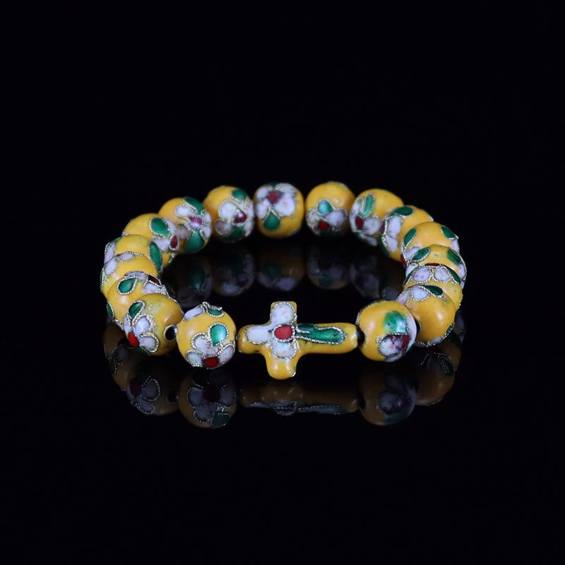 Christianartworkshop Pièces de foi en émail cloisonné et filigrane : Un réconfort précieux empreint de symbolisme sacré - Jaune - image 2