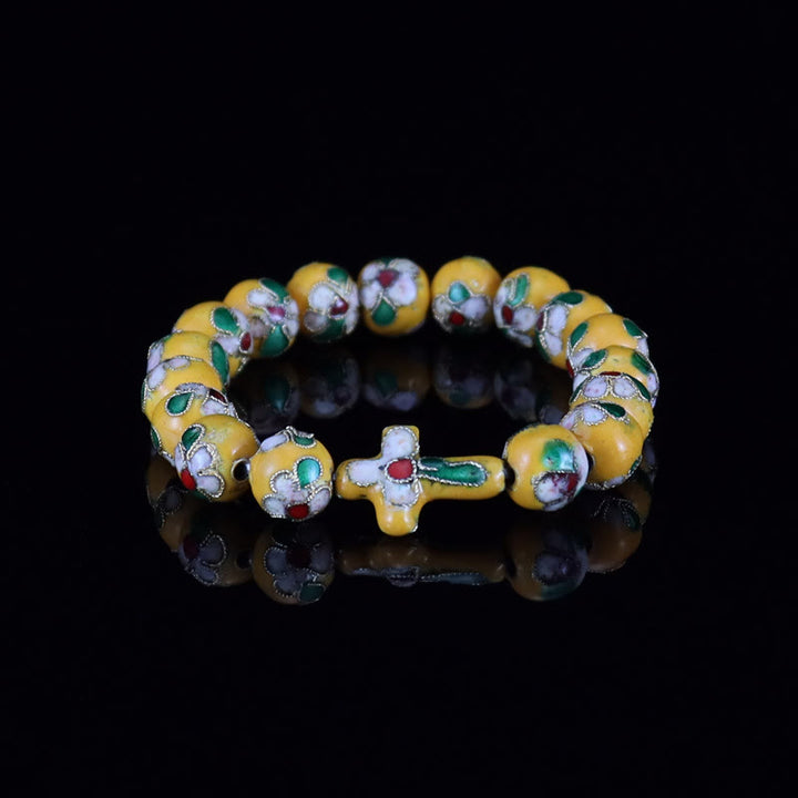 Christianartworkshop Pièces de foi en émail cloisonné et filigrane : Un réconfort précieux empreint de symbolisme sacré - Jaune - image 2