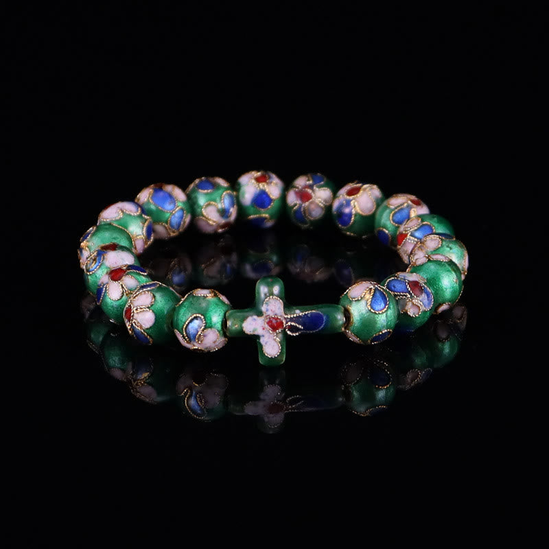 Christianartworkshop Pièces de foi en émail cloisonné et filigrane : Un réconfort précieux empreint de symbolisme sacré - Vert - image 11
