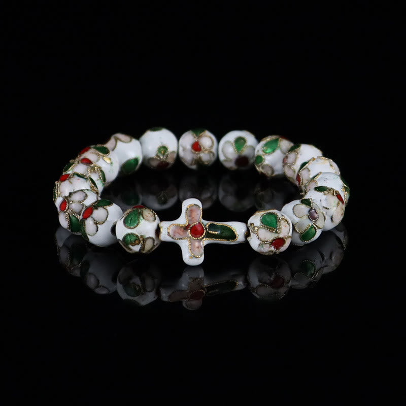 Christianartworkshop Pièces de foi en émail cloisonné et filigrane : Un réconfort précieux empreint de symbolisme sacré - Blanc - image 7