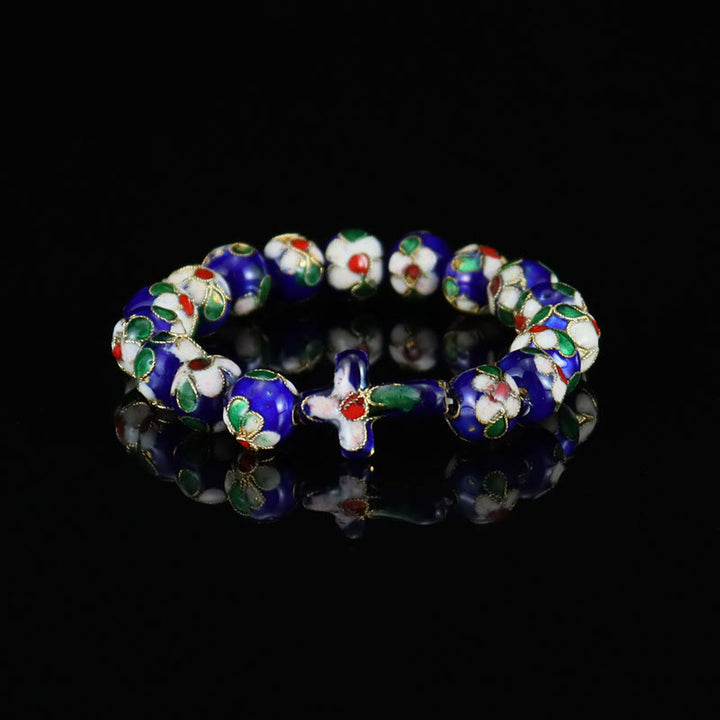 Christianartworkshop Pièces de foi en émail cloisonné et filigrane : Un réconfort précieux empreint de symbolisme sacré - Bleu - image 4