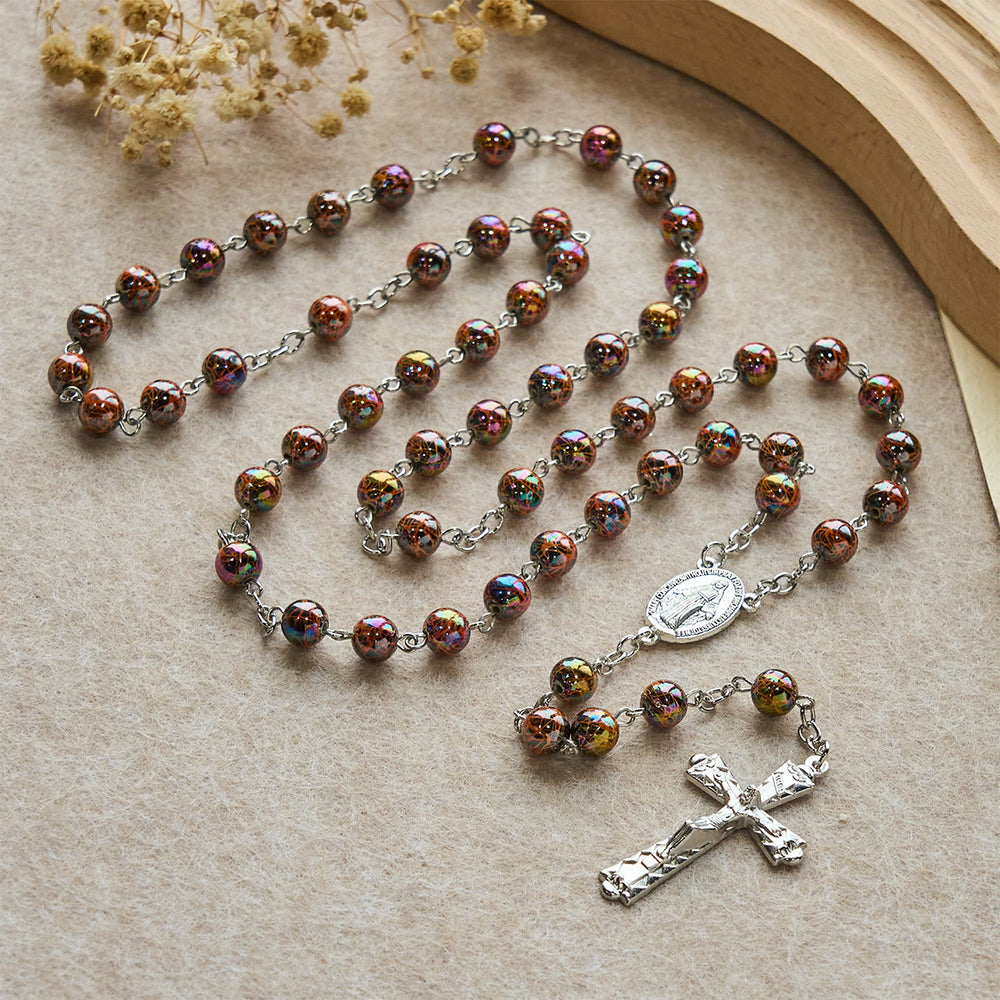 Christianartworkshop Chapelet de foi en acrylique irisé : un réconfort lumineux empreint de symbolisme sacré - image 1