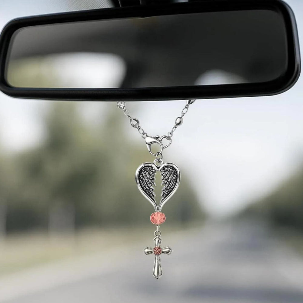 Christianartworkshop Porte-clés Cœur Ailes d'Ange Gardien pour Voiture : Un doux rappel de protection - image 1