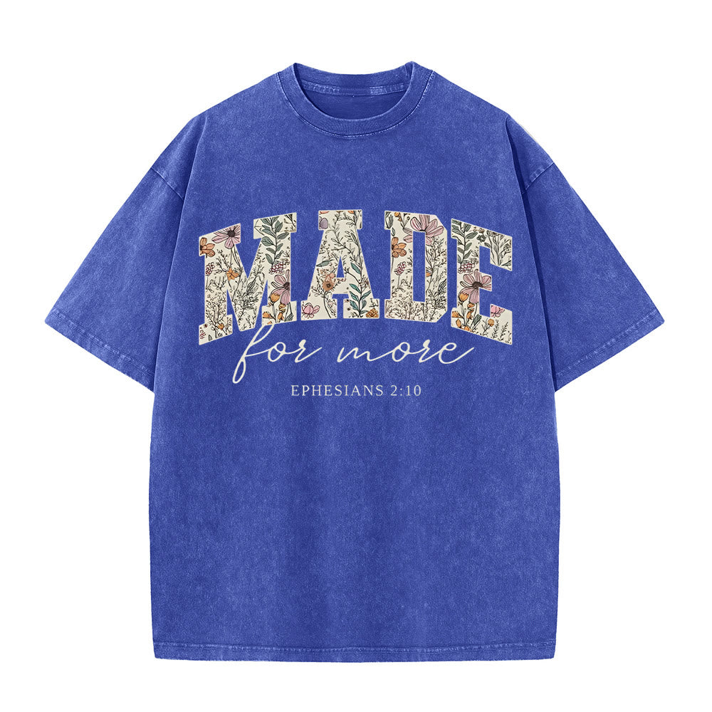T-shirt délavé Christianartworkshop Made for More - Bleu marine - 4XL - image 3