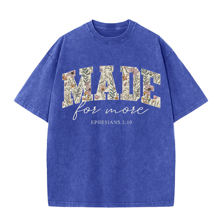 T-shirt délavé Christianartworkshop Made for More - Bleu marine - 4XL - image 3