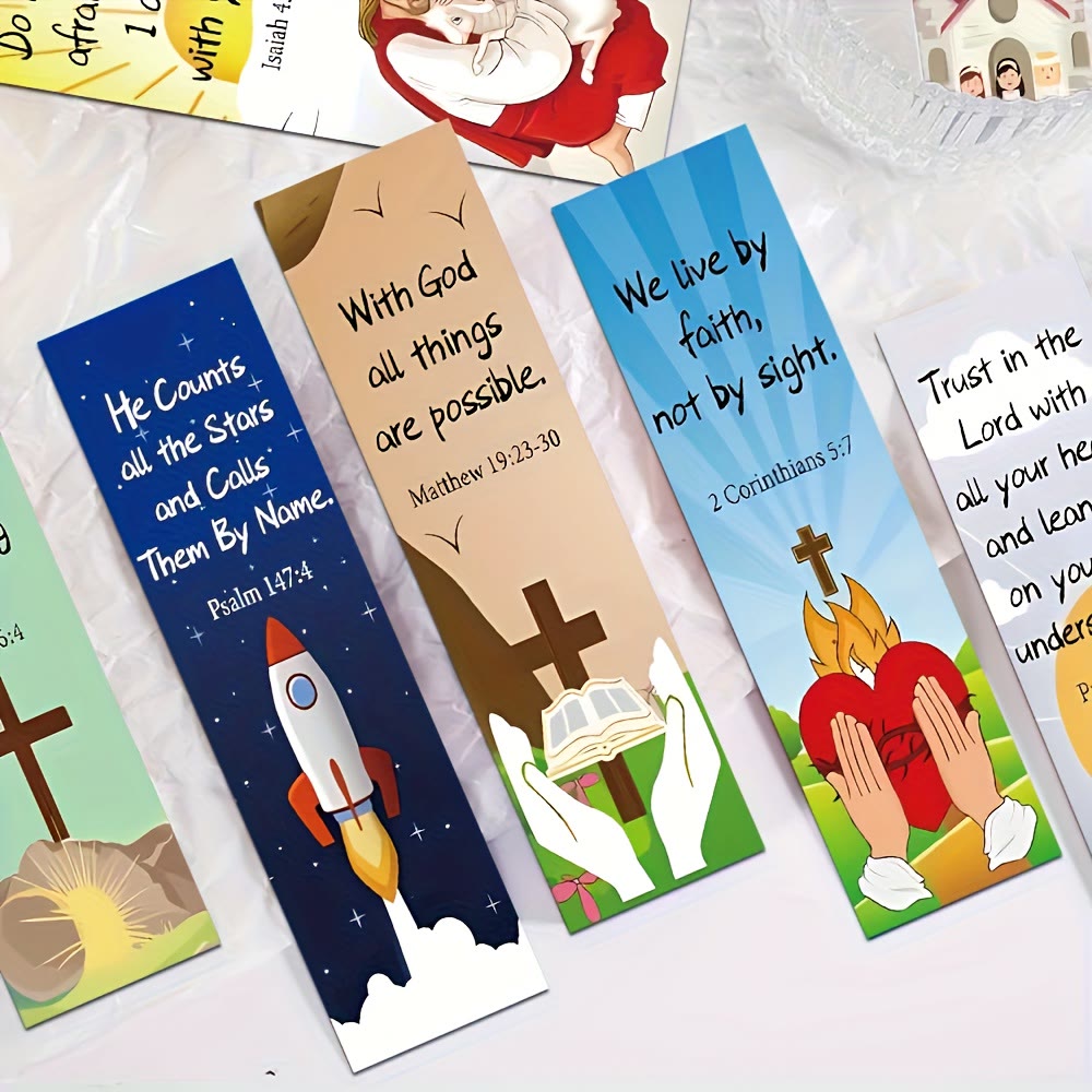 Christianartworkshop Lot de 30 marque-pages avec versets bibliques et illustrations : un encouragement bienveillant pour les lecteurs - image 9