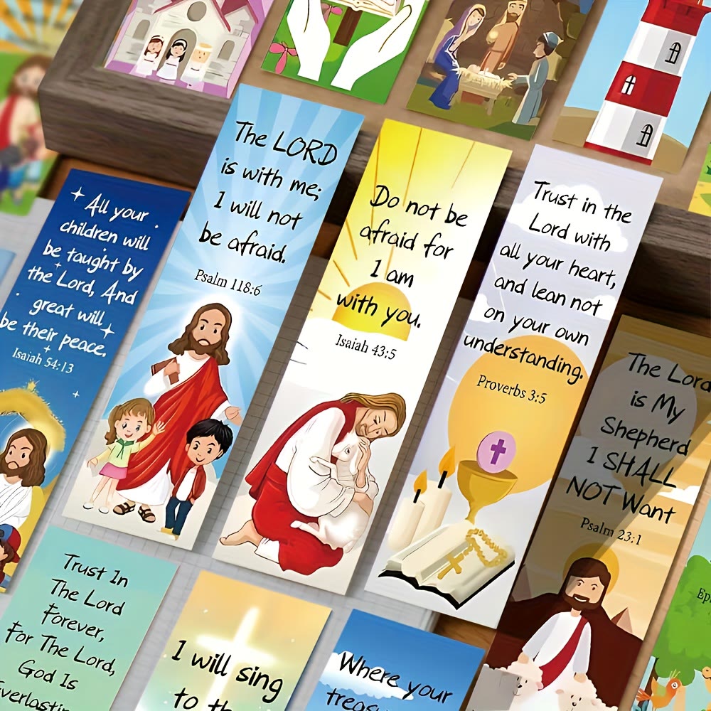 Christianartworkshop Lot de 30 marque-pages avec versets bibliques et illustrations : un encouragement bienveillant pour les lecteurs - image 1