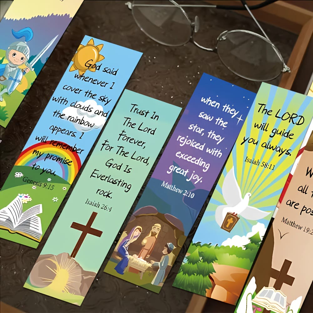 Christianartworkshop Lot de 30 marque-pages avec versets bibliques et illustrations : un encouragement bienveillant pour les lecteurs - 30 pièces - image 0