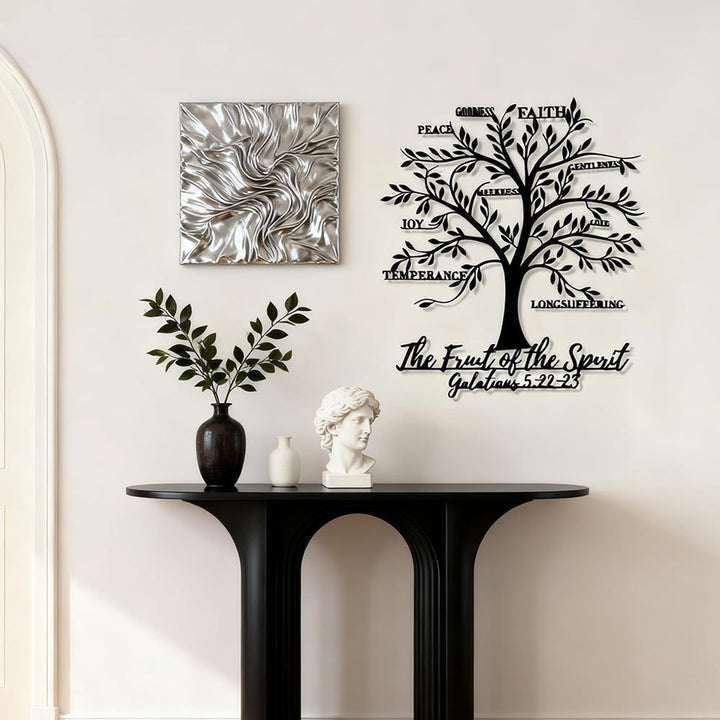 Christianartworkshop Décoration murale en métal Arbre des Fruits de l'Esprit : Une douce vertu pour votre intérieur - image 1