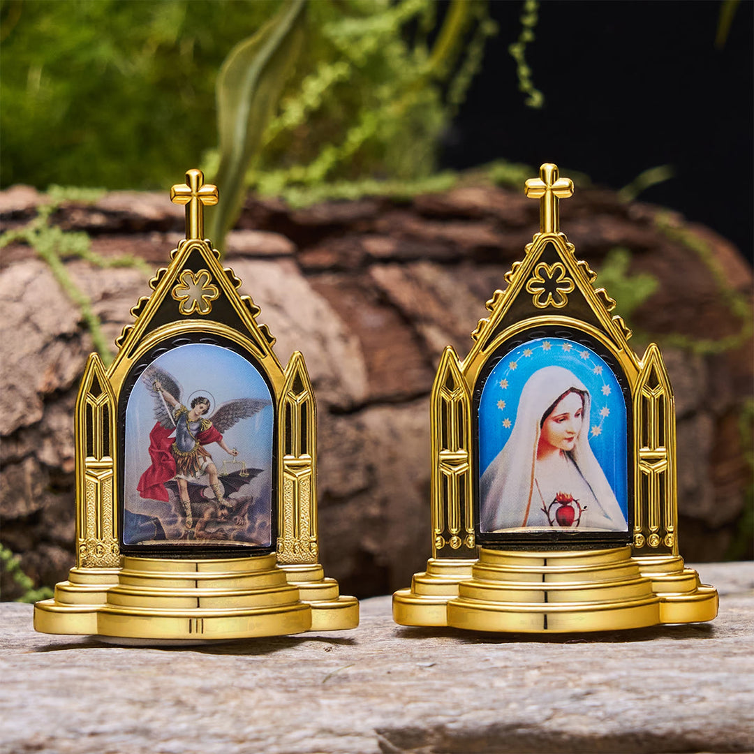 Christianartworkshop Décoration de bureau avec figurine sacrée encadrée et ornée : Sa présence en toute douceur - image 2