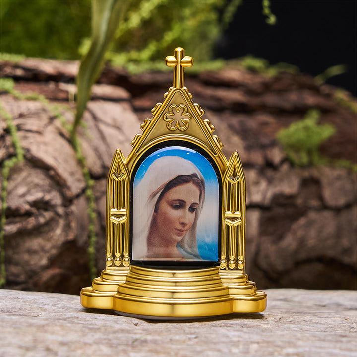 Christianartworkshop Décoration de bureau avec figurine sacrée encadrée et ornée : Sa présence en toute douceur - Vierge Marie B - image 4