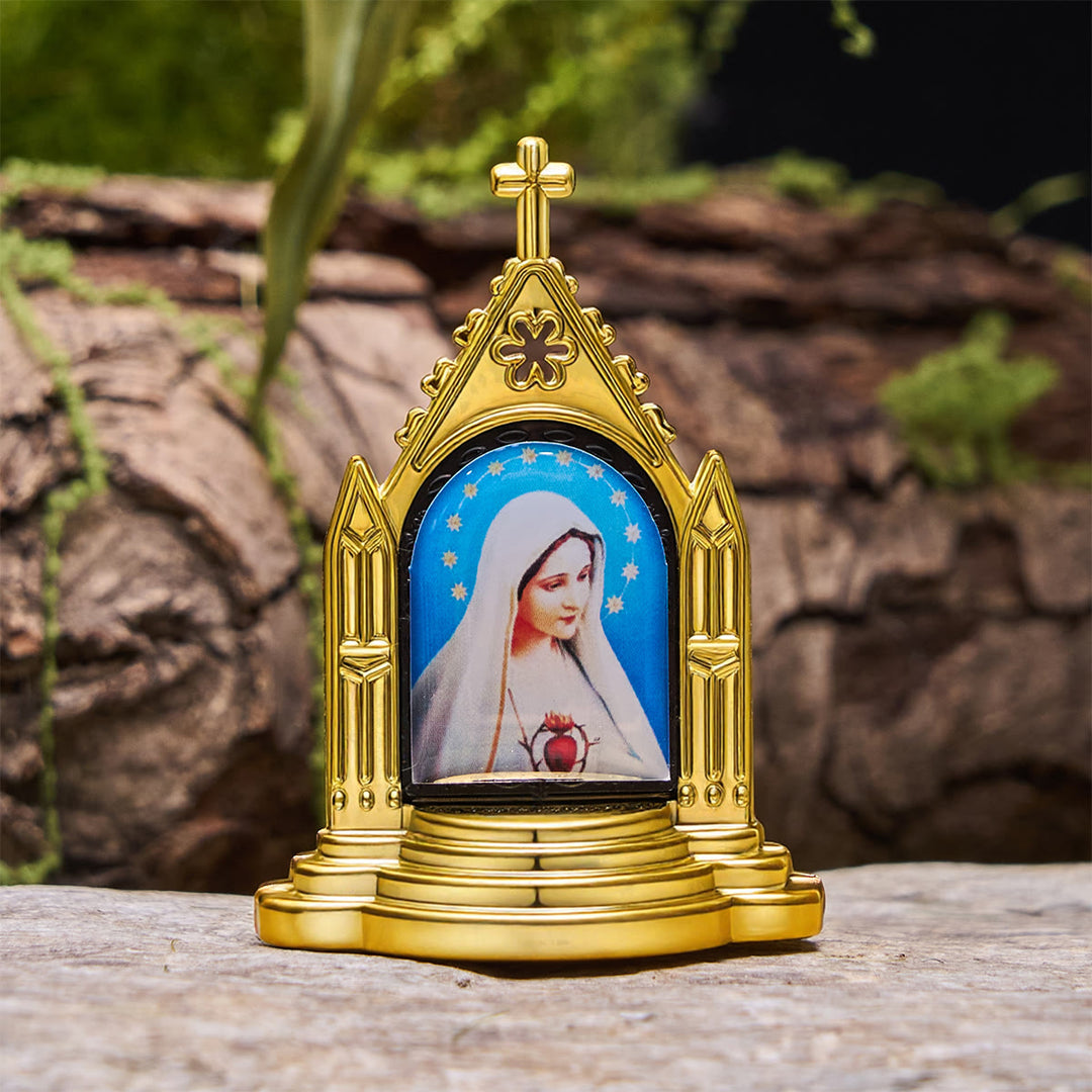 Christianartworkshop Décoration de bureau avec figurine sacrée encadrée et ornée : Sa présence en toute douceur - Vierge Marie A - image 3
