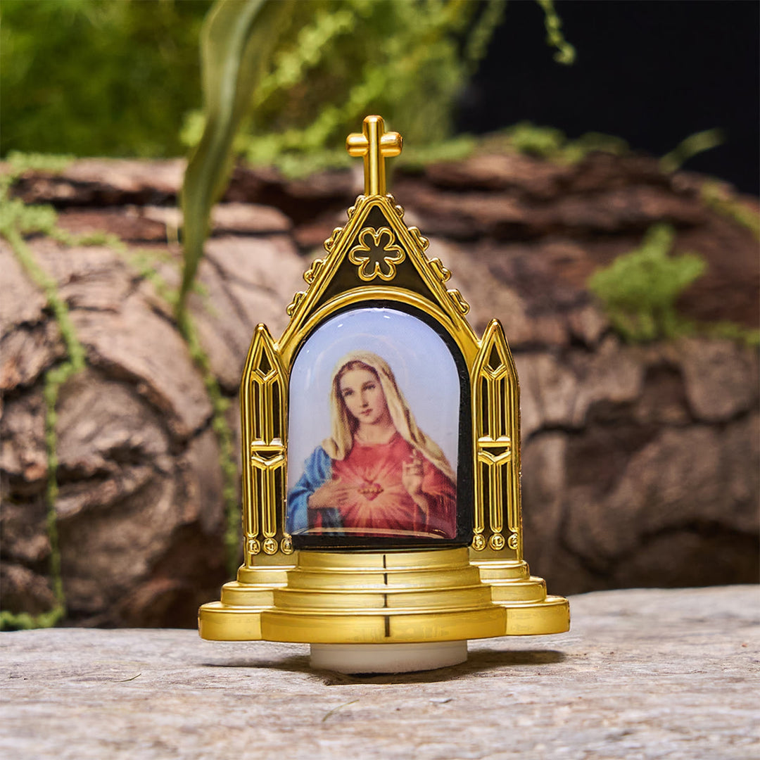Christianartworkshop Décoration de bureau avec figurine sacrée encadrée et ornée : Sa présence en toute douceur - Vierge Marie C - image 5