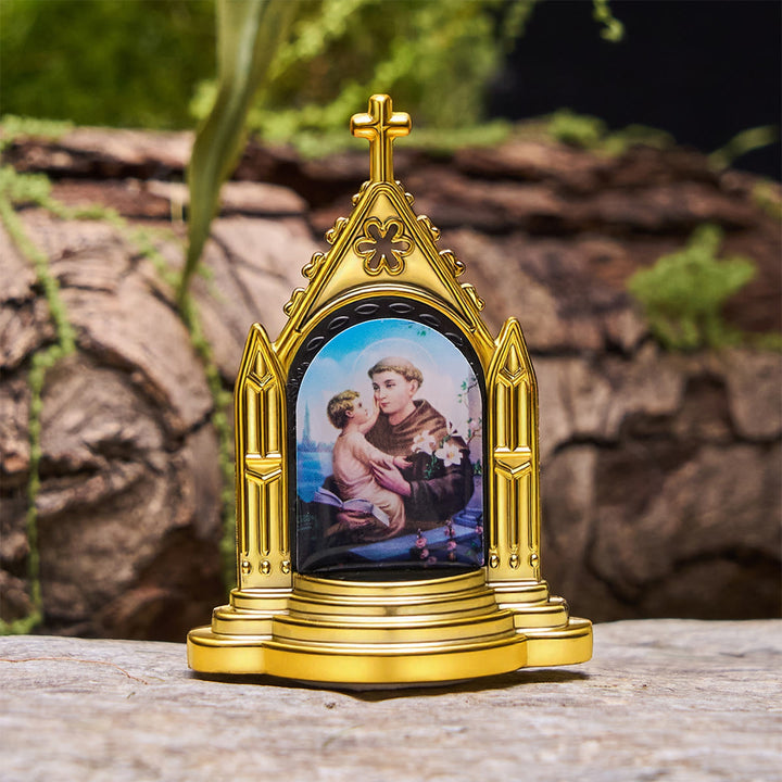 Christianartworkshop Décoration de bureau avec figurine sacrée encadrée et ornée : Sa présence en toute douceur - Enfant Jésus - image 6