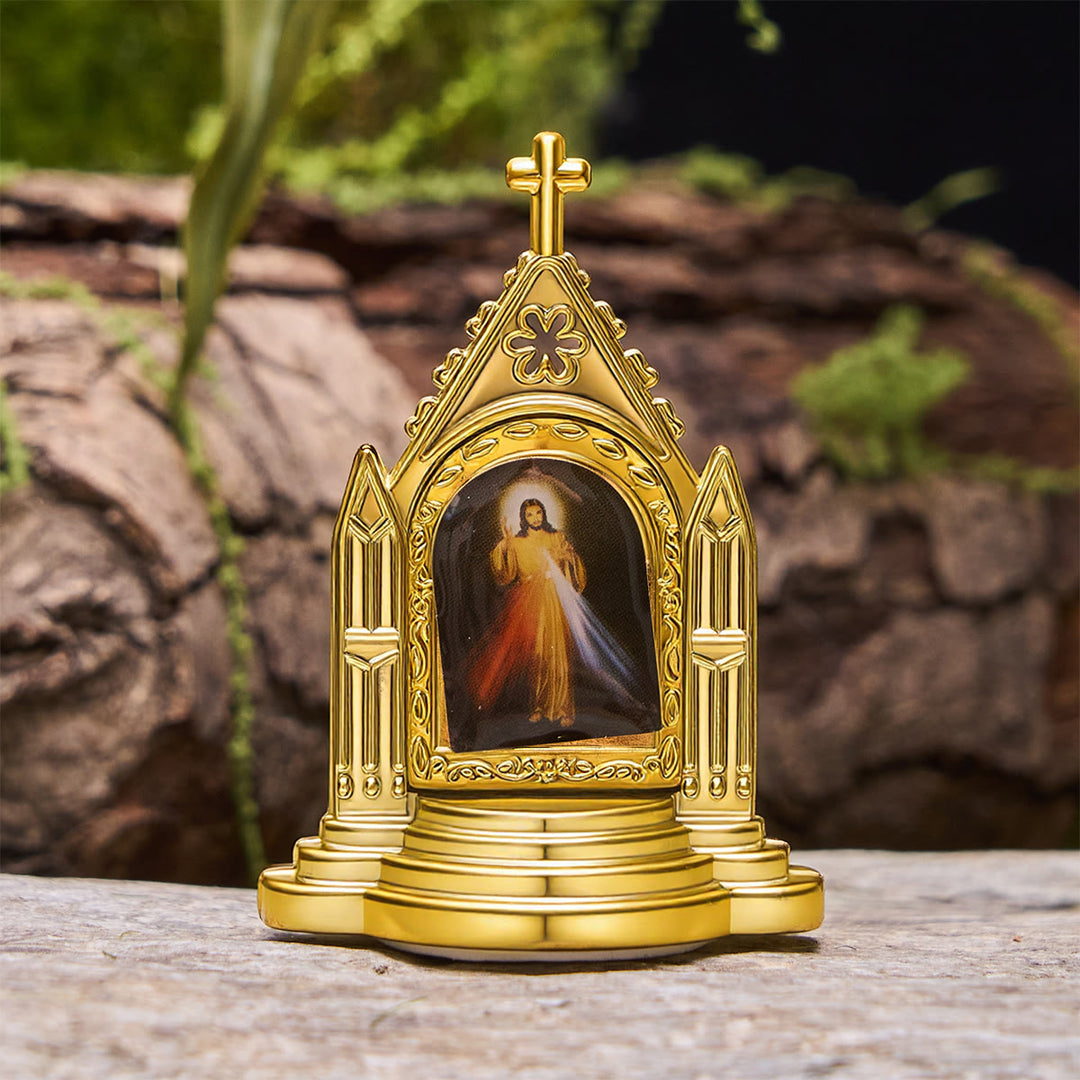 Christianartworkshop Décoration de bureau avec figurine sacrée encadrée et ornée : Sa présence en toute douceur - Jésus - image 7