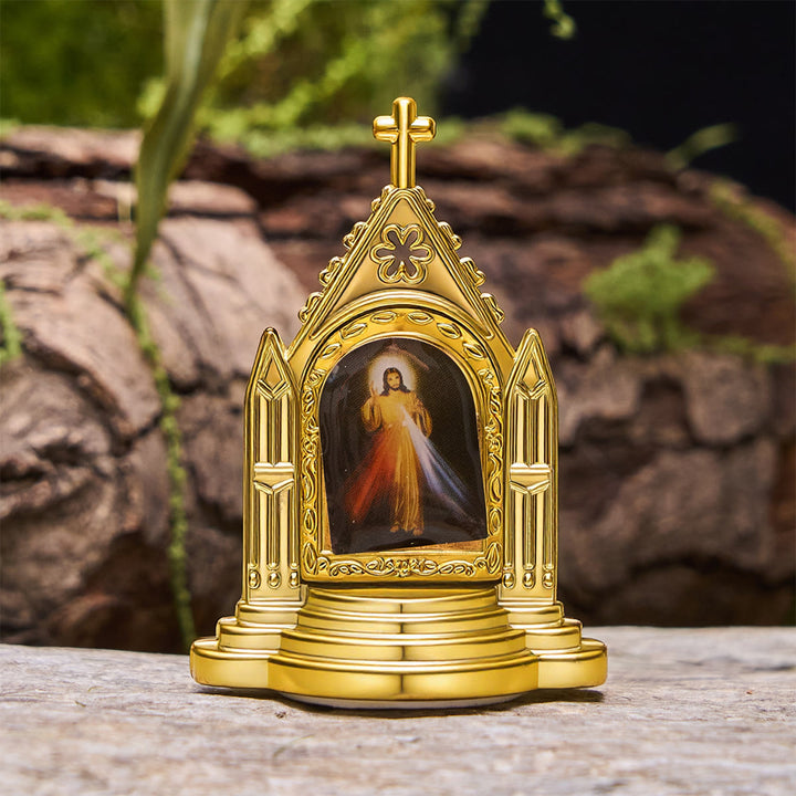 Christianartworkshop Décoration de bureau avec figurine sacrée encadrée et ornée : Sa présence en toute douceur - Jésus - image 7