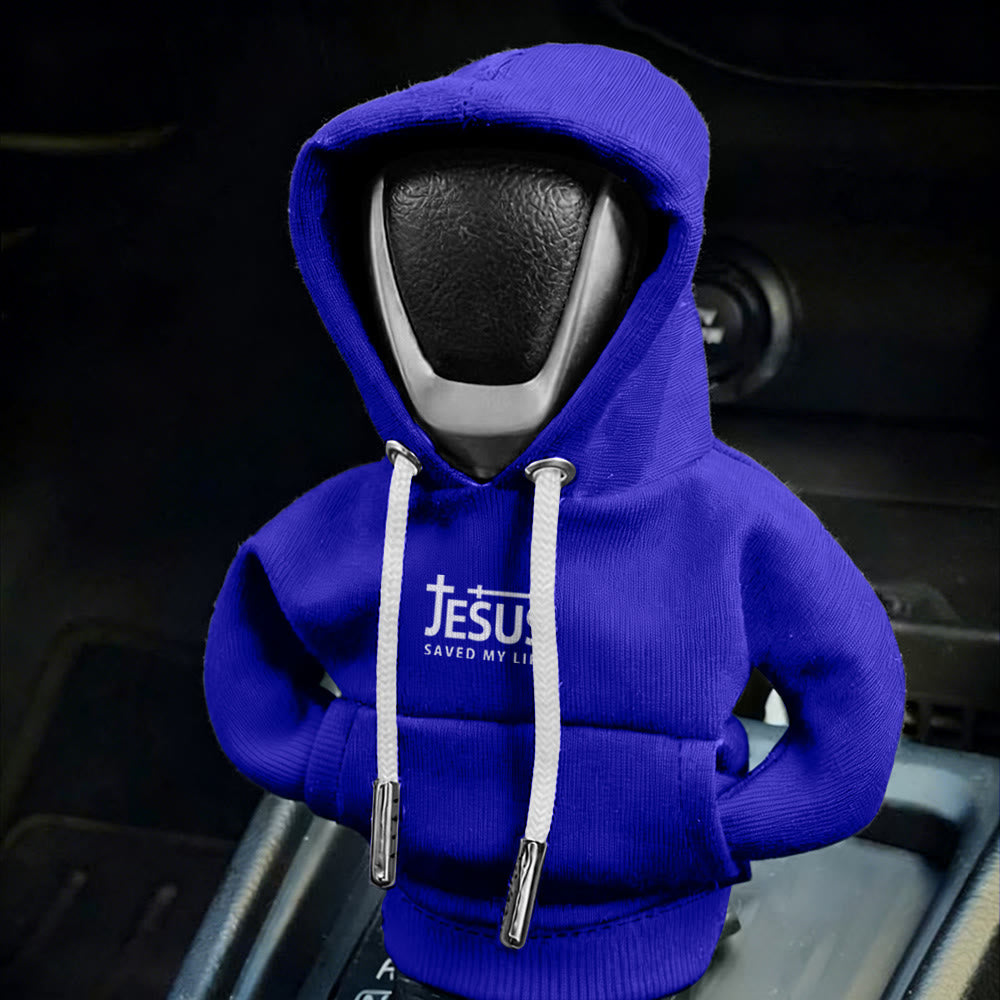 Christianartworkshop Sweat à capuche « Jésus m'a sauvé la vie » et housse de levier de vitesse pour voiture : une affirmation de foi audacieuse - image 1