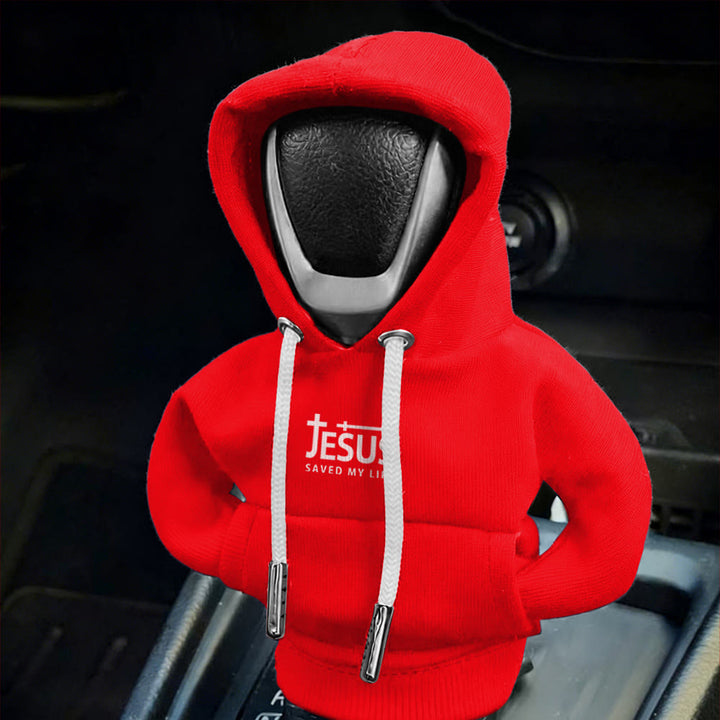 Christianartworkshop Sweat à capuche « Jésus m'a sauvé la vie » et housse de levier de vitesse pour voiture : une affirmation de foi audacieuse - image 3