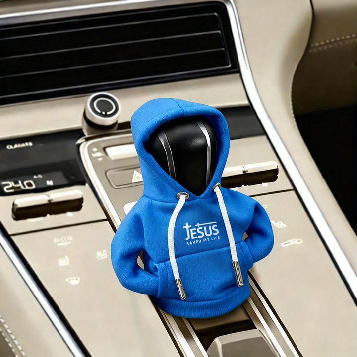 Christianartworkshop Sweat à capuche « Jésus m'a sauvé la vie » et housse de levier de vitesse pour voiture : une affirmation de foi audacieuse - Bleu ciel - image 8