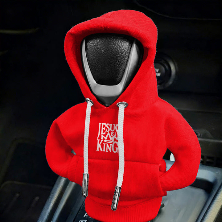 Atelier d'art chrétien Sweat à capuche Jésus est mon roi Housse de levier de vitesse de voiture : Une proclamation royale - image 10