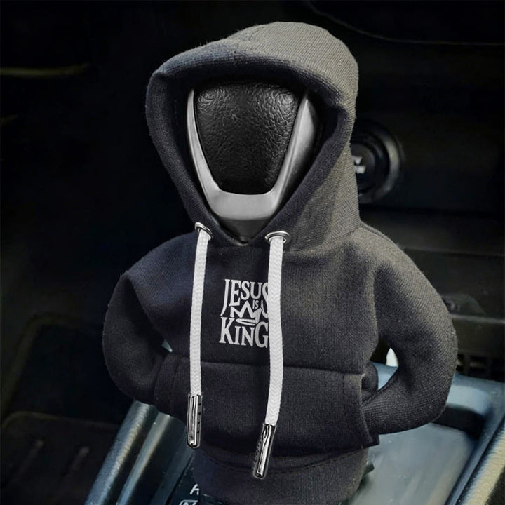 Atelier d'art chrétien Sweat à capuche Jésus est mon roi Housse de levier de vitesse de voiture : Une proclamation royale - image 4