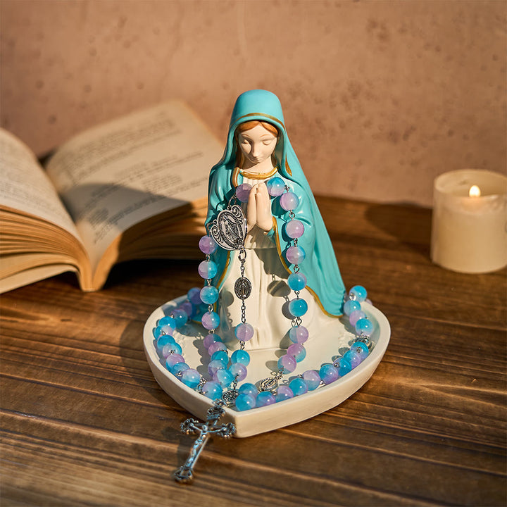 Christianartworkshop Porte-chapelet classique en résine représentant Notre-Dame : un emblème intemporel de dévotion - image 8