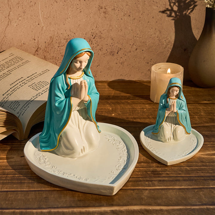 Christianartworkshop Porte-chapelet classique en résine représentant Notre-Dame : un emblème intemporel de dévotion - image 0