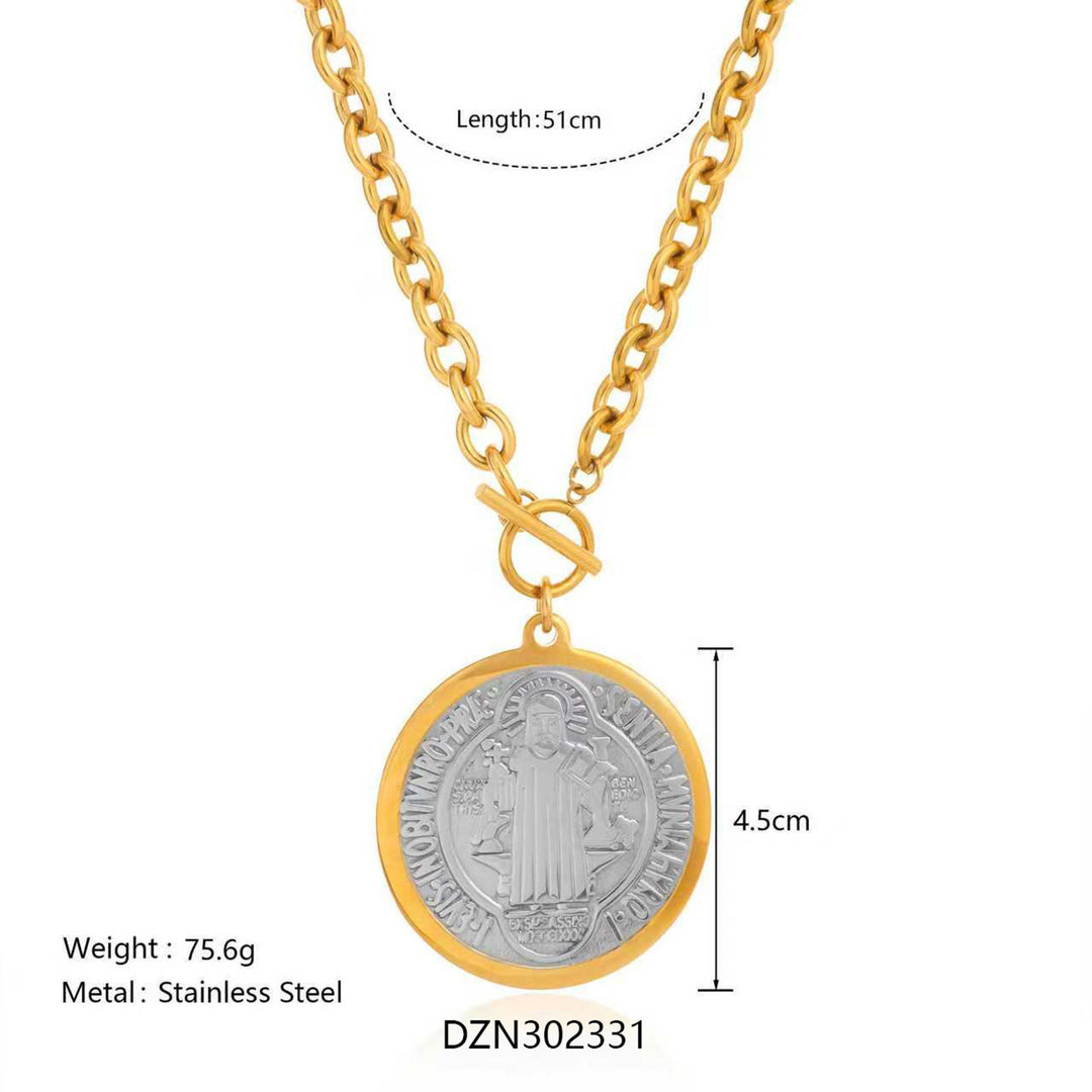 Christianartworkshop Collier médaille Saint Benoît à deux styles : une dévotion inébranlable au quotidien - image 6